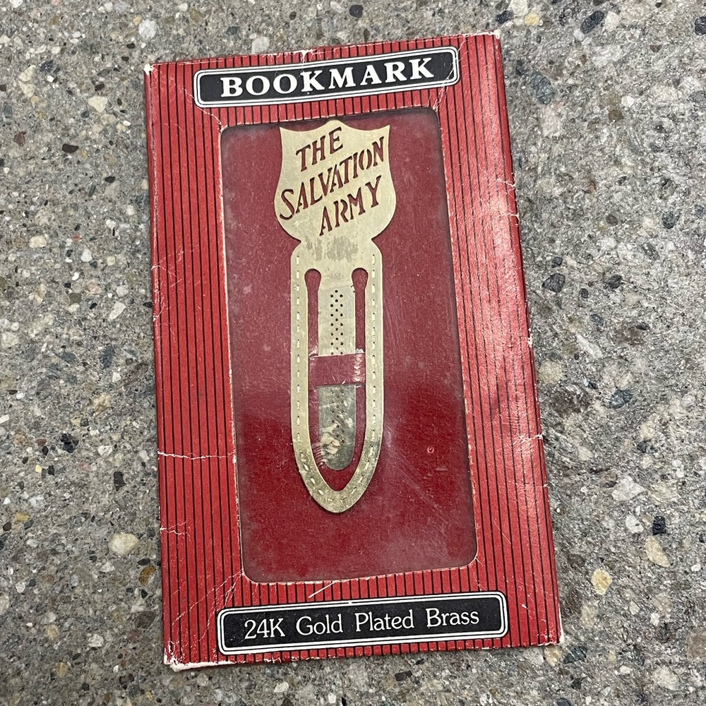 Vintage NWT The Salvation Army 24K Gold Plated Brass Bookmark Clip 2-1/2" inch